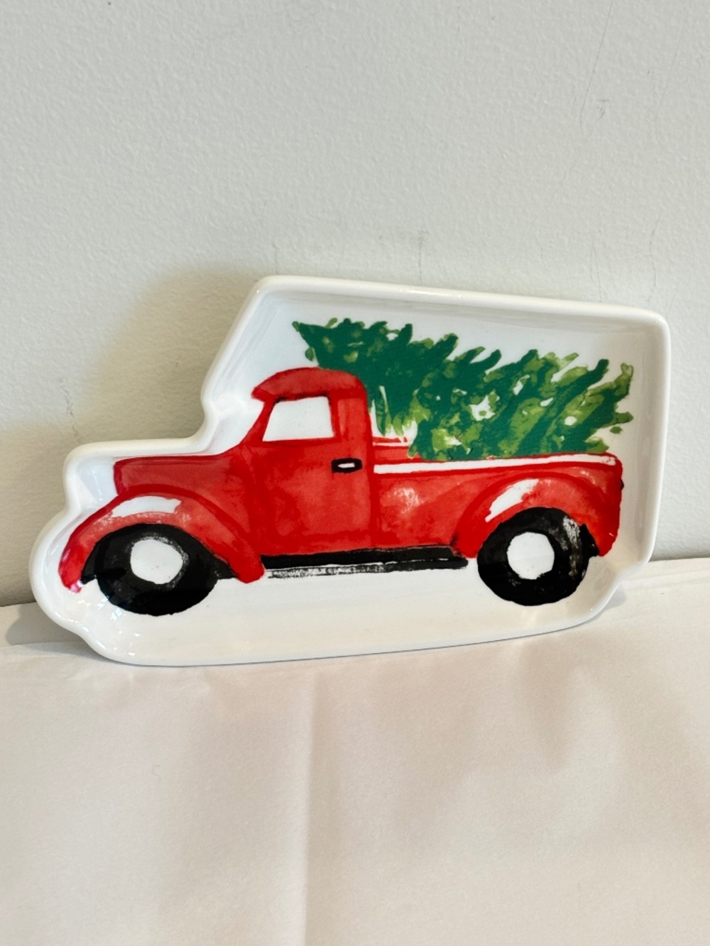 MARTHA STEWART Collection Holiday snack plate trinket dish classic red pickup